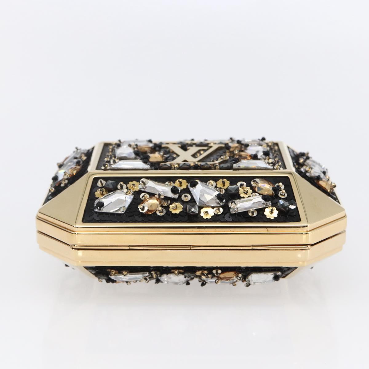 LOUIS VUITTON Beads Minodiere Shoulder Bag metal Gold LV Auth 154628SM