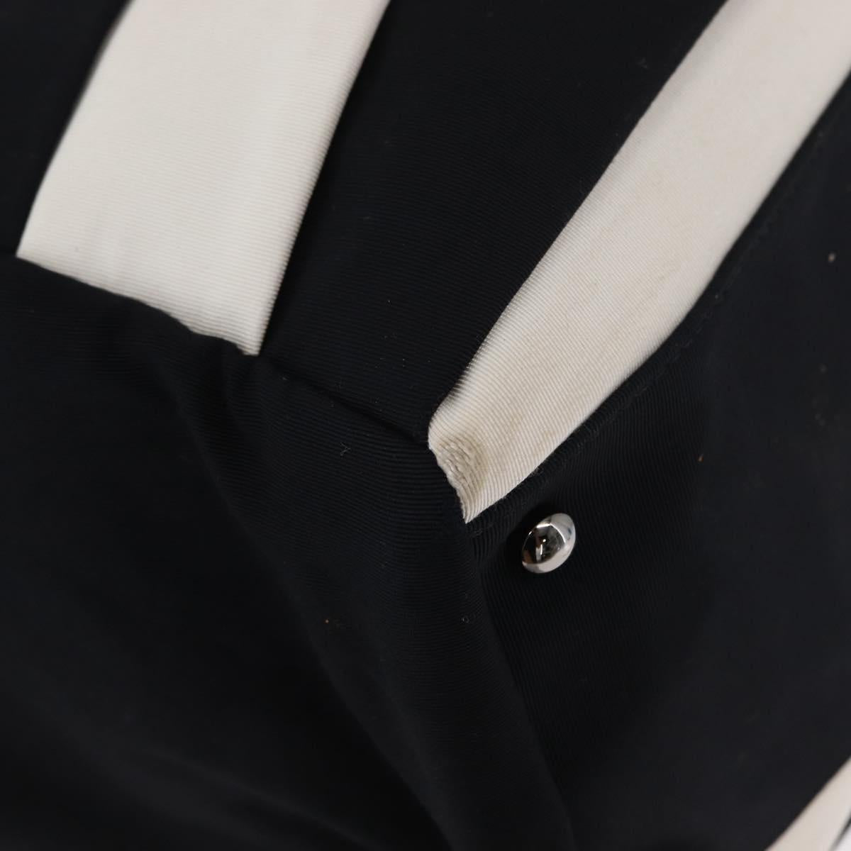 CHANEL 2.55 Chain Shoulder Bag Nylon Black Silver CC Auth 154629