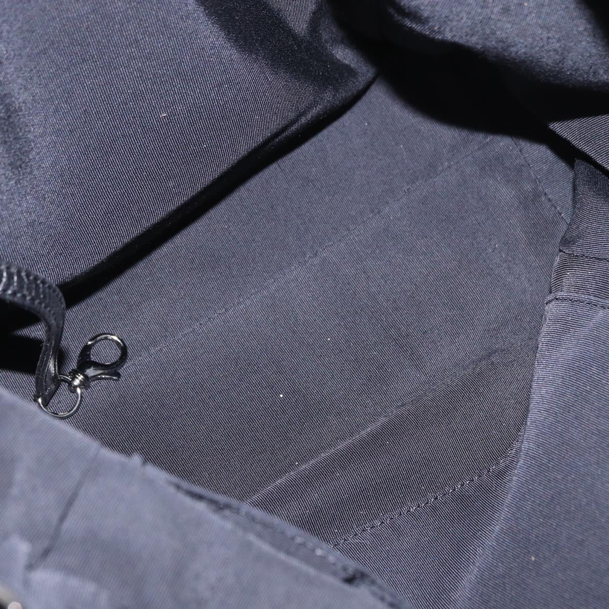 CHANEL 2.55 Chain Shoulder Bag Nylon Black Silver CC Auth 154629