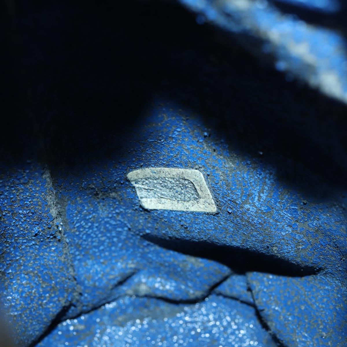 CHANEL Chain Bicolore Shoulder Bag Lamb Skin Blue Gold CC Auth 154630