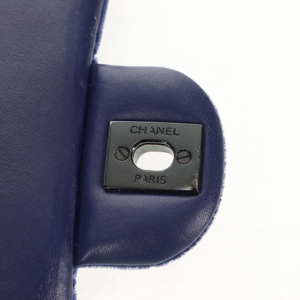 CHANEL Matelasse 20 Chain Shoulder Bag Velor Navy CC Auth 154631V