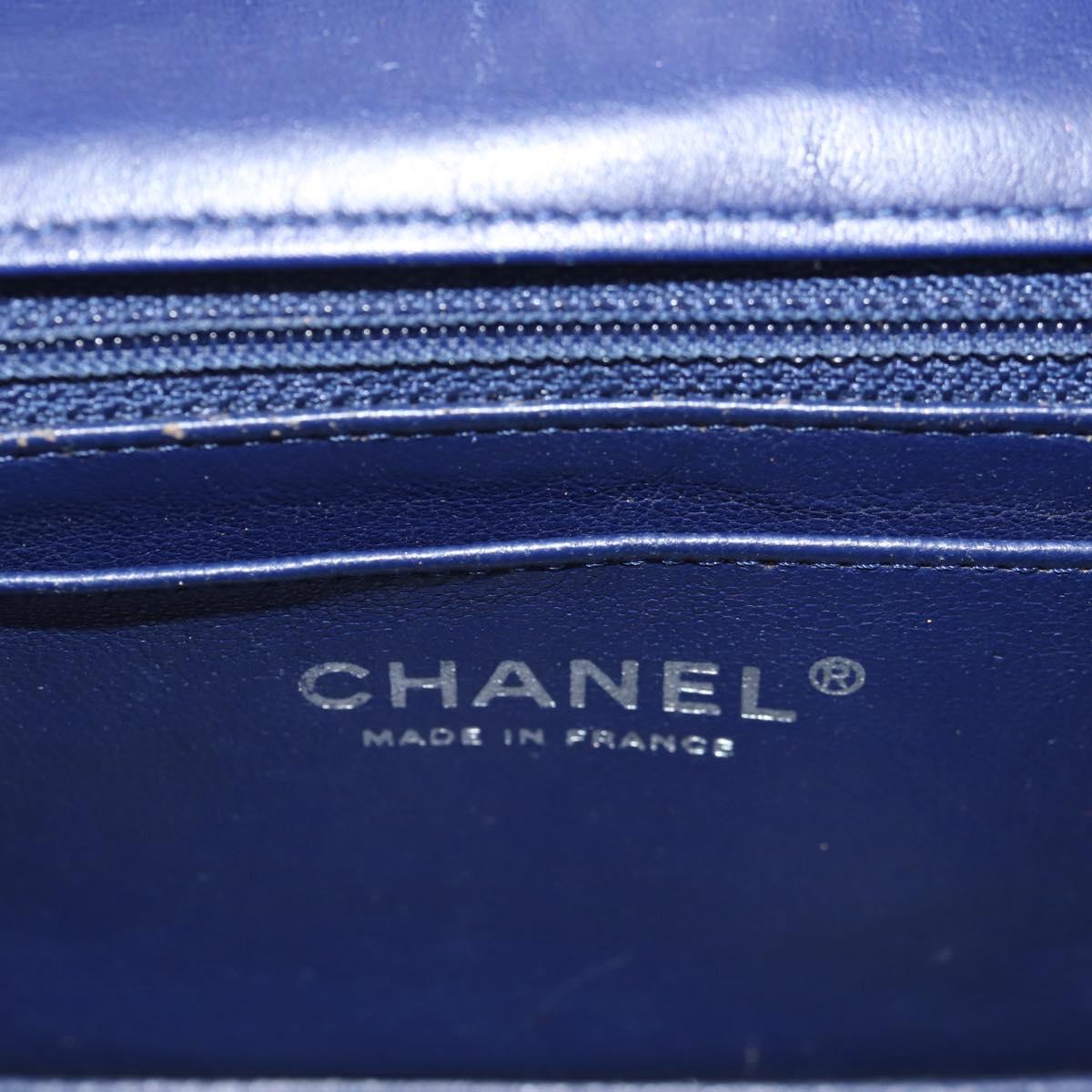 CHANEL Matelasse 20 Chain Shoulder Bag Velor Navy CC Auth 154631V