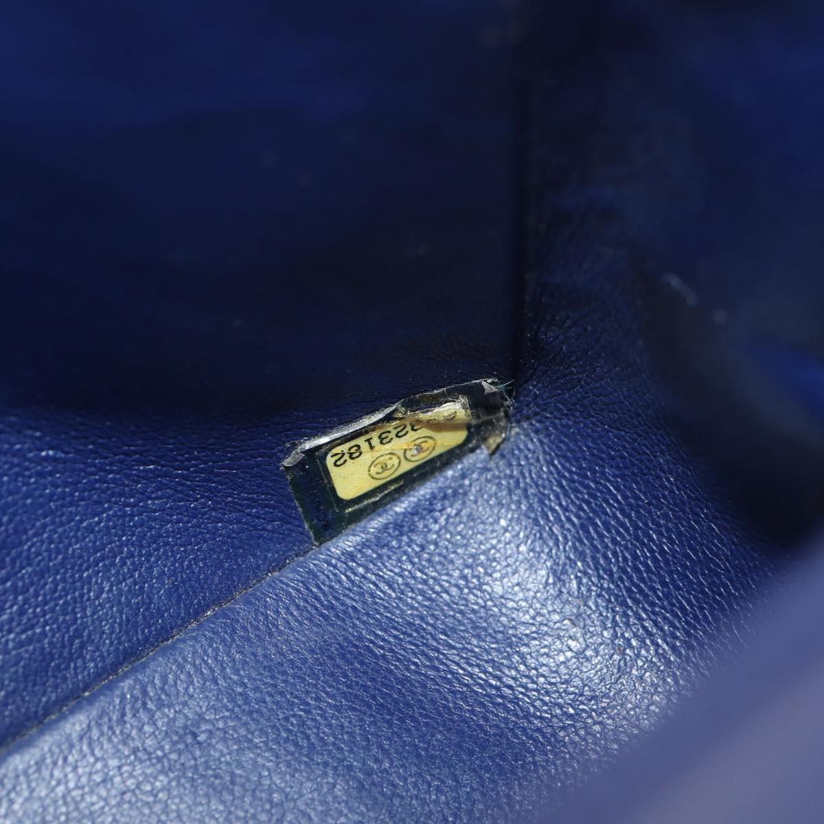 CHANEL Matelasse 20 Chain Shoulder Bag Velor Navy CC Auth 154631V