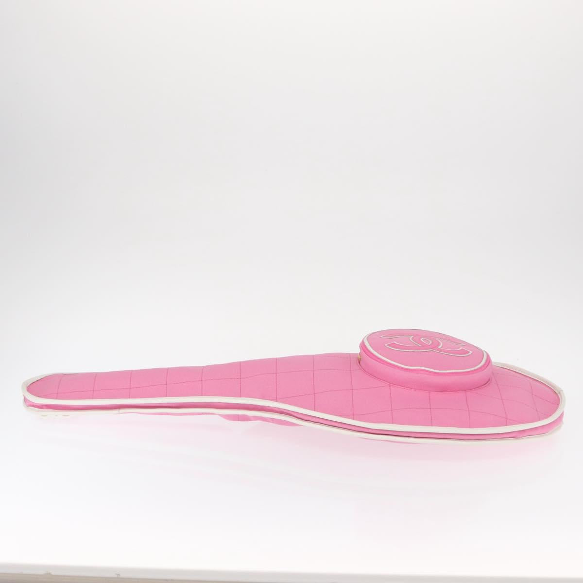 CHANEL Racket case Canvas Pink CC Auth 154633SM