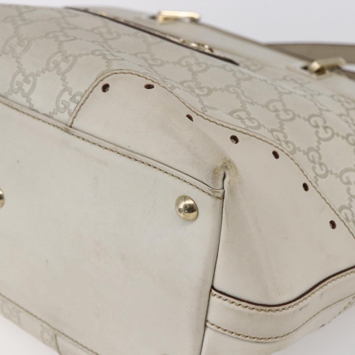 GUCCI GG Canvas Guccissima Tote Bag Leather Ivory Gold 145998 Auth 154640