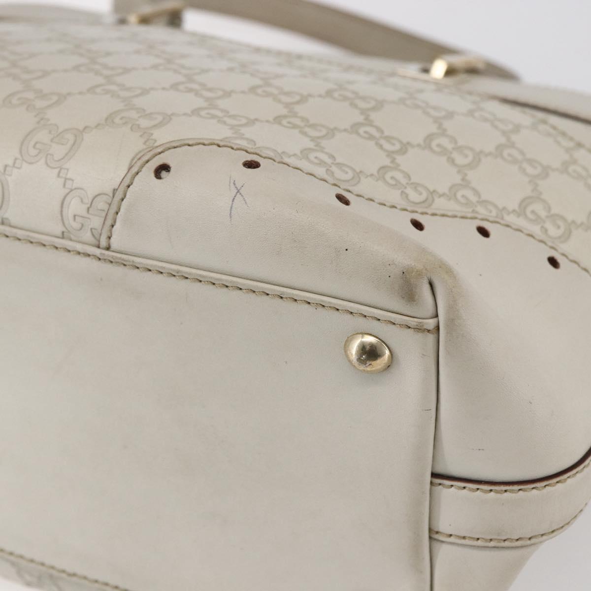 GUCCI GG Canvas Guccissima Tote Bag Leather Ivory Gold 145998 Auth 154640