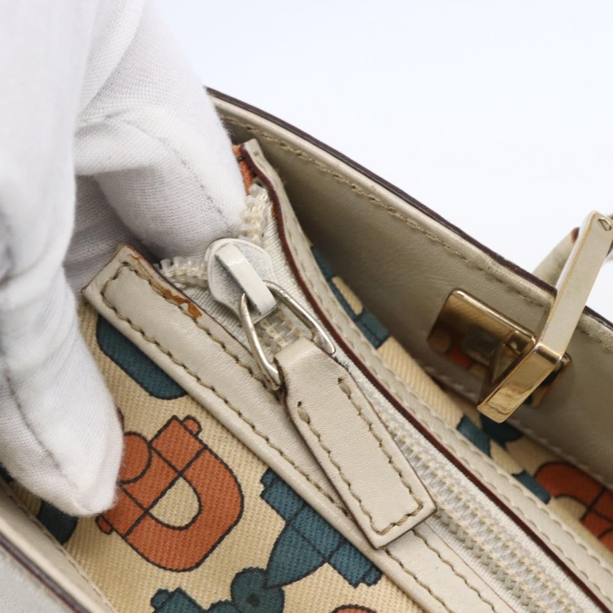 GUCCI GG Canvas Guccissima Tote Bag Leather Ivory Gold 145998 Auth 154640