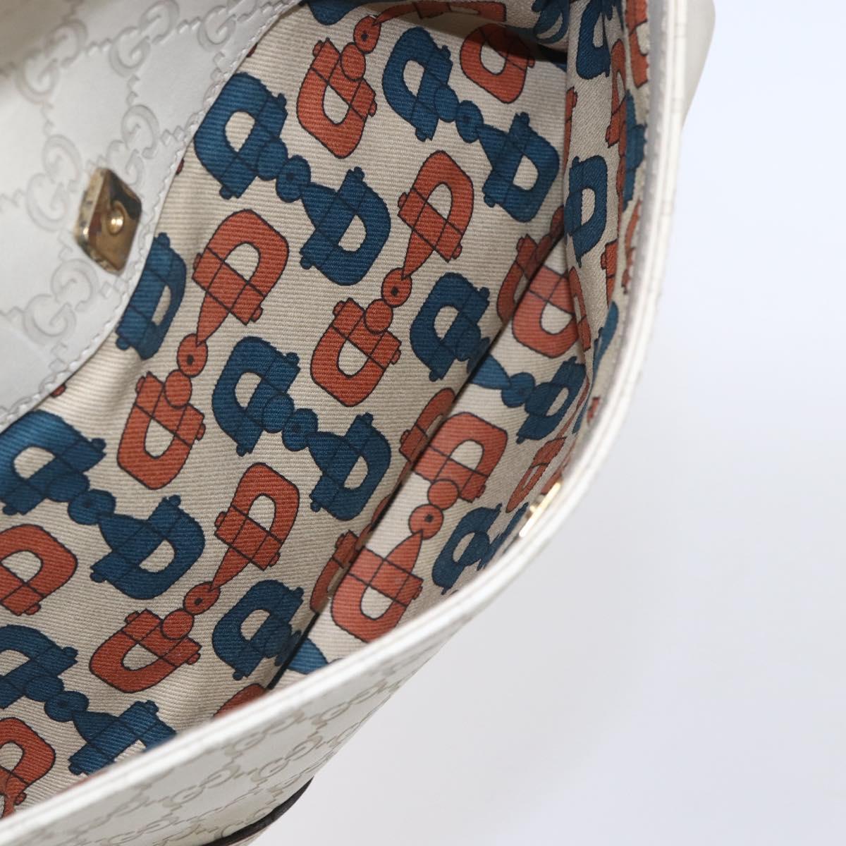 GUCCI GG Canvas Guccissima Tote Bag Leather Ivory Gold 145998 Auth 154640