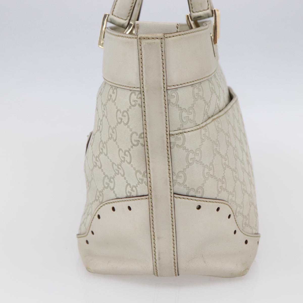 GUCCI GG Canvas Guccissima Tote Bag Leather Ivory Gold 145998 Auth 154640