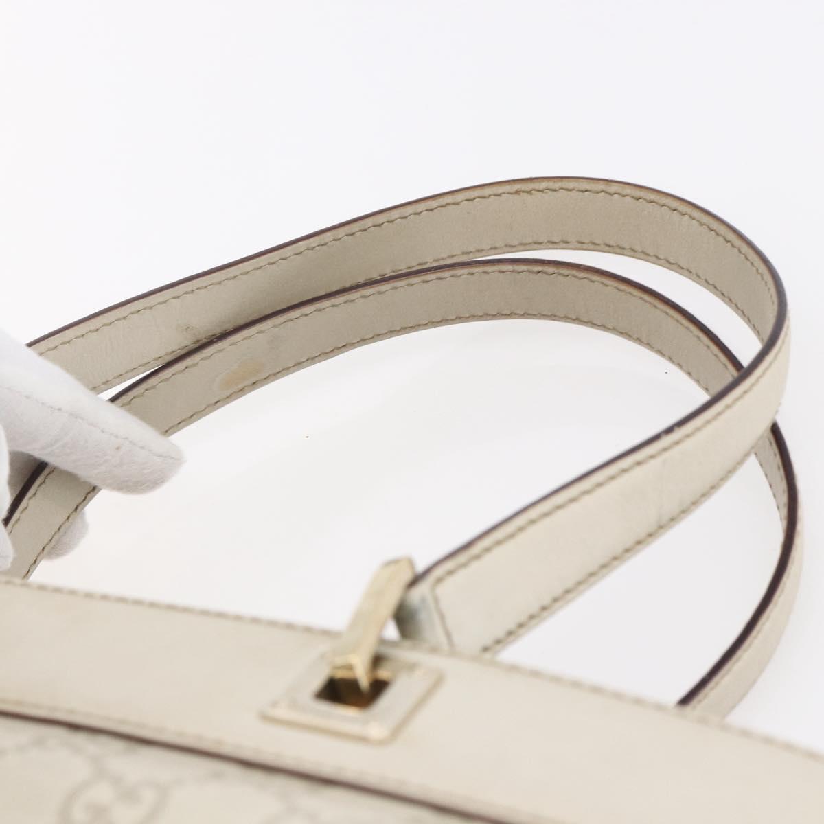 GUCCI GG Canvas Guccissima Tote Bag Leather Ivory Gold 145998 Auth 154640