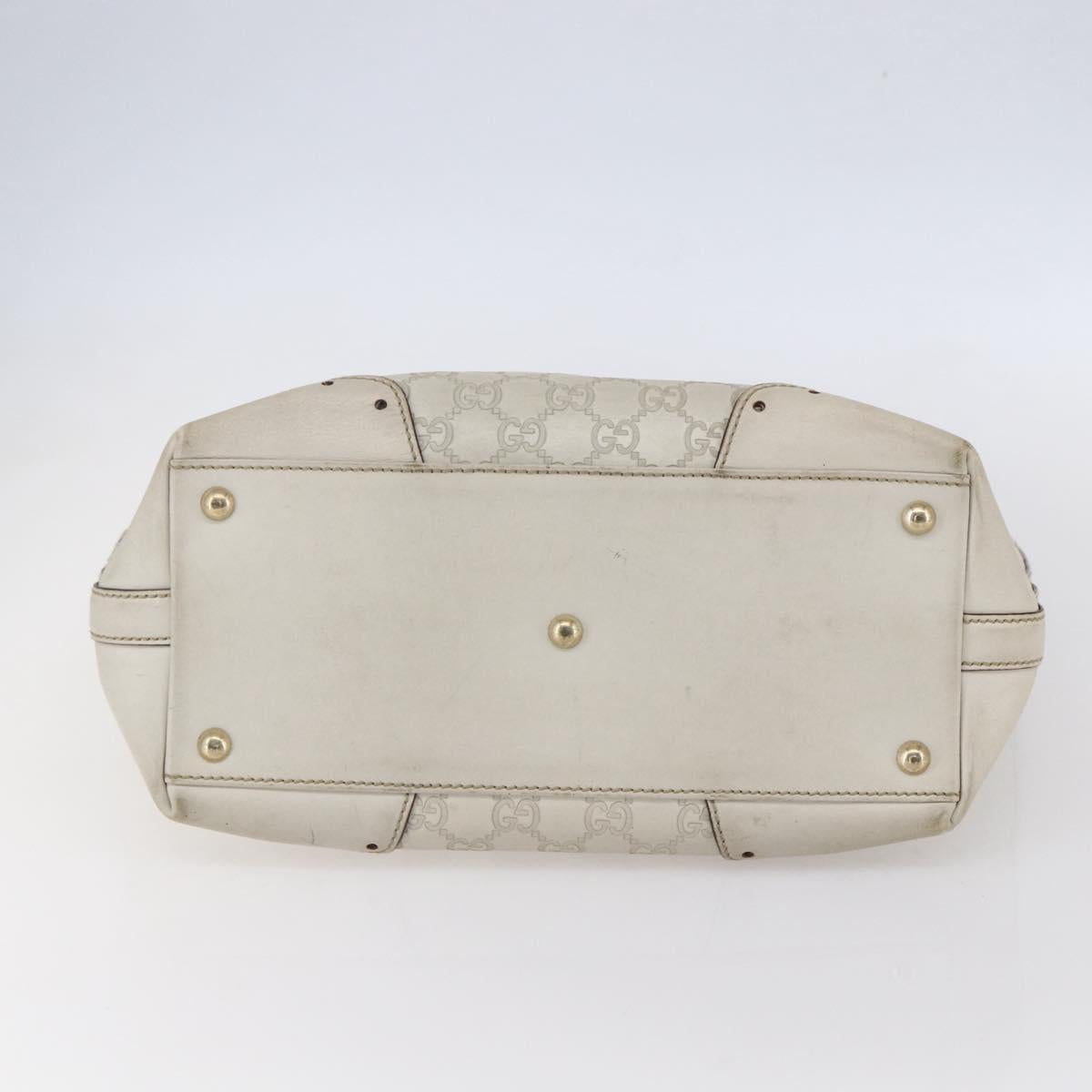 GUCCI GG Canvas Guccissima Tote Bag Leather Ivory Gold 145998 Auth 154640