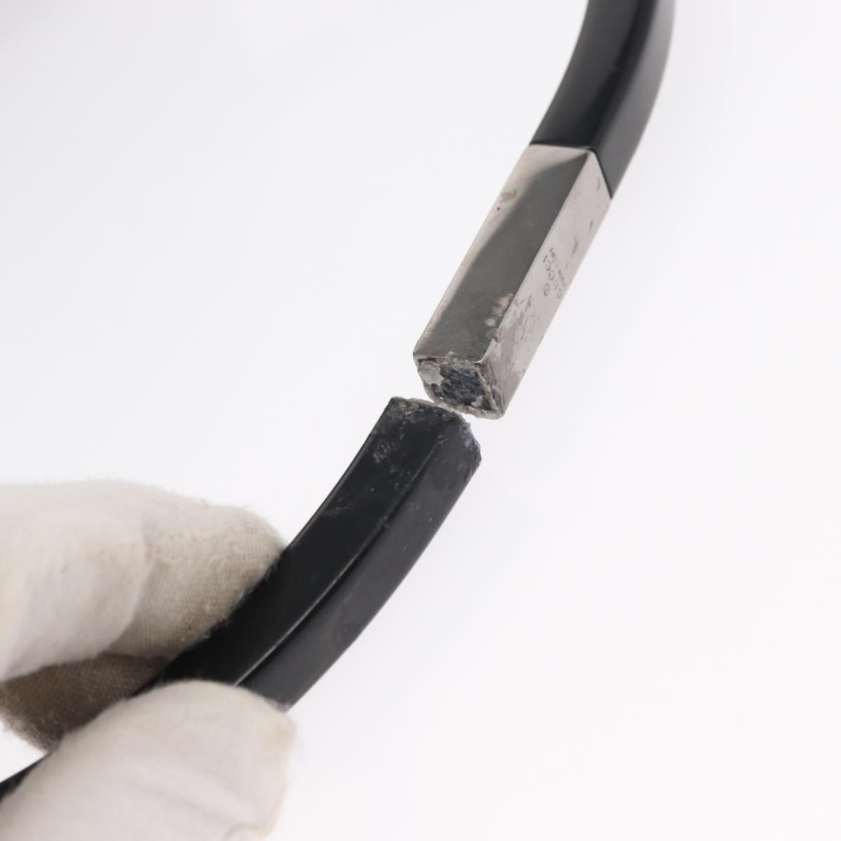 GUCCI Hand Bag Leather Black Silver 001 3738 Auth 154641