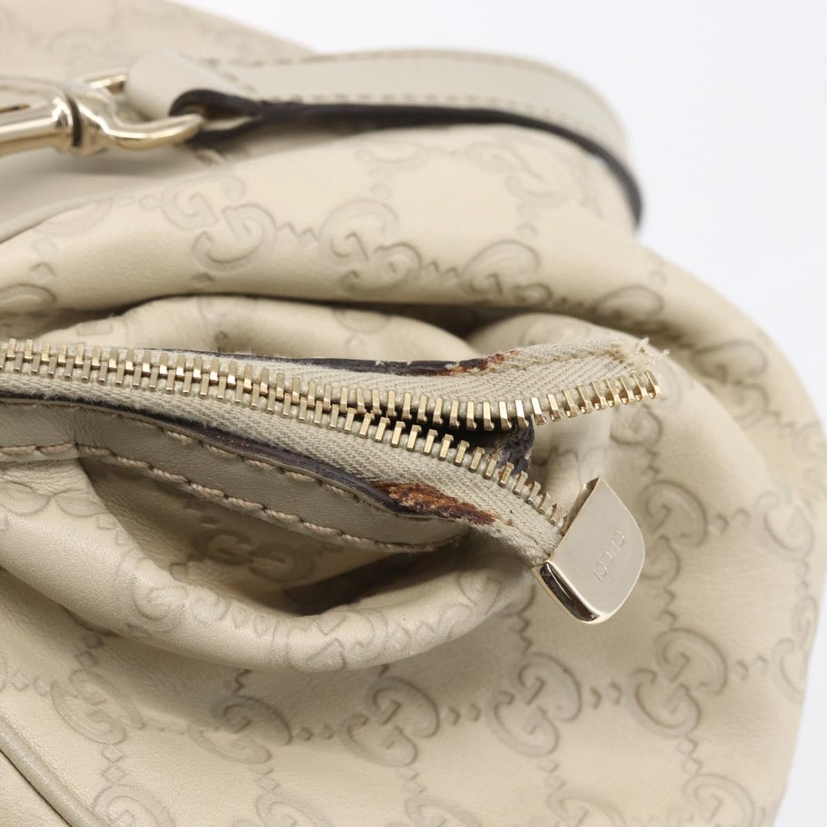 GUCCI GG Canvas Guccissima Sukey Hand Bag 2way Ivory Gold 223974 Auth 154642