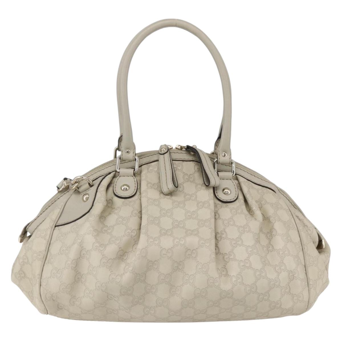 GUCCI GG Canvas Guccissima Sukey Hand Bag 2way Ivory Gold 223974 Auth 154642