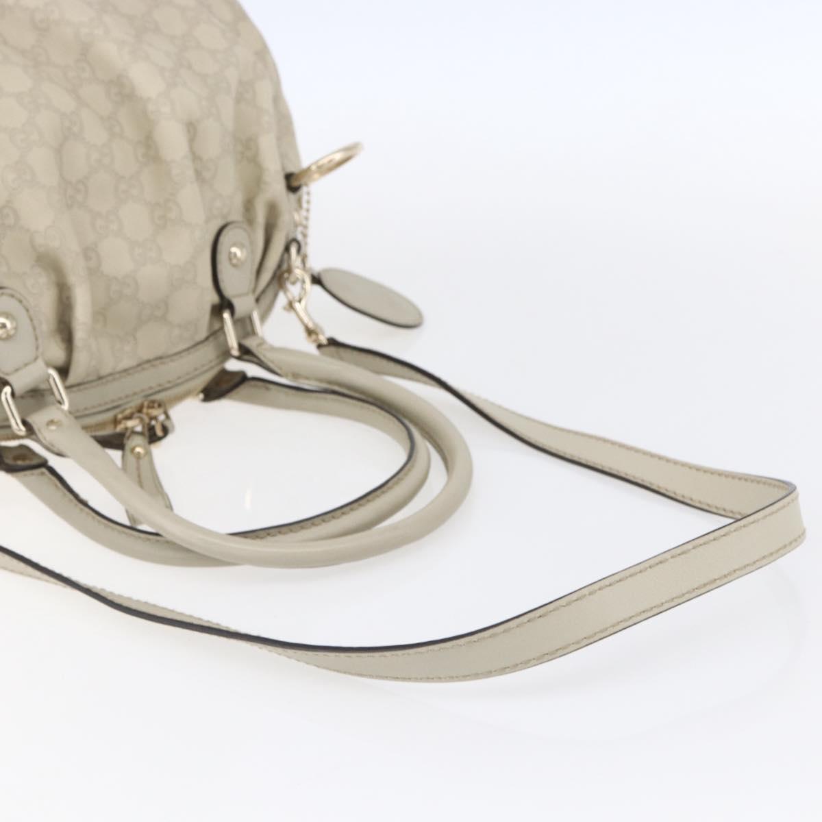 GUCCI GG Canvas Guccissima Sukey Hand Bag 2way Ivory Gold 223974 Auth 154642