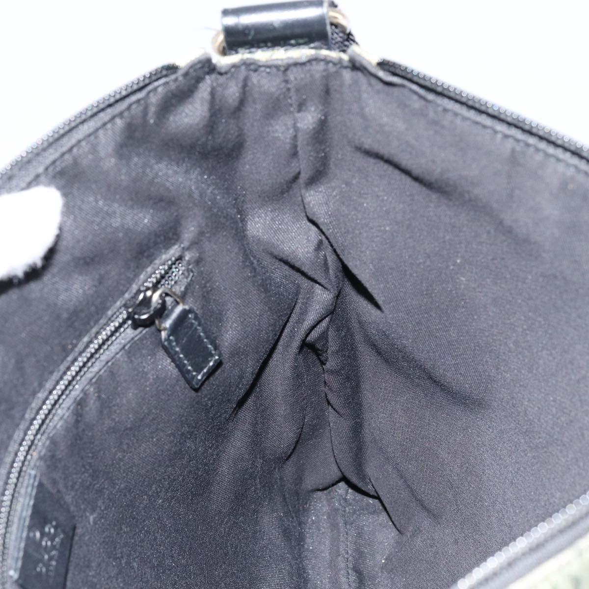 GUCCI GG Crystal Shoulder Bag Coated Canvas Navy Gold 145857 Auth 154643