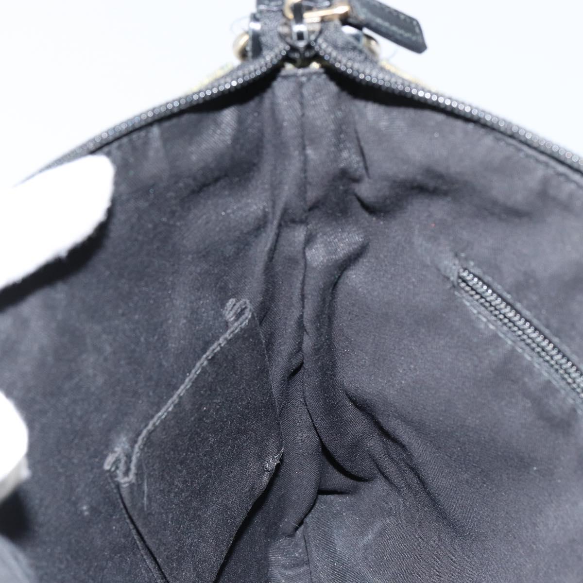 GUCCI GG Crystal Shoulder Bag Coated Canvas Navy Gold 145857 Auth 154643