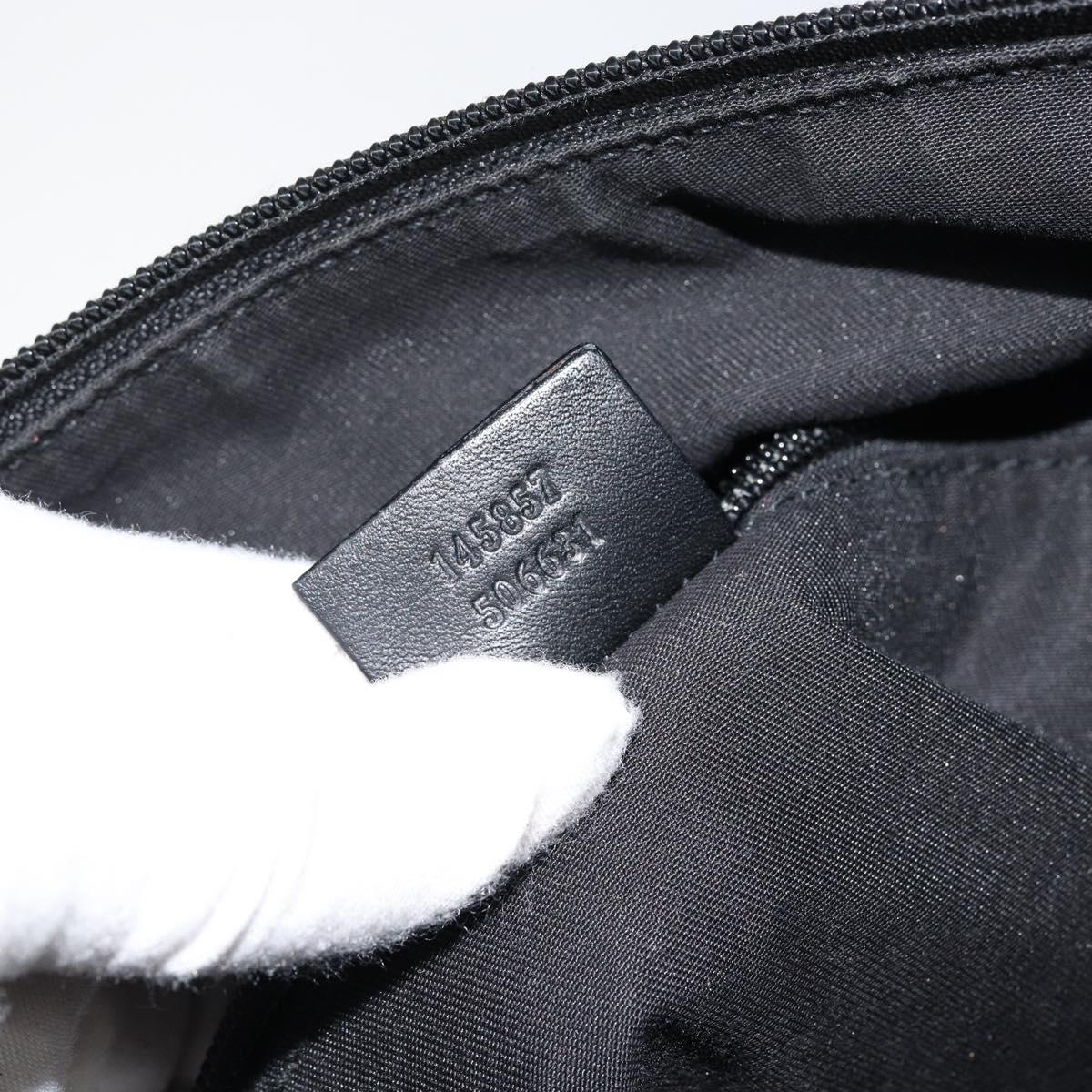 GUCCI GG Crystal Shoulder Bag Coated Canvas Navy Gold 145857 Auth 154643