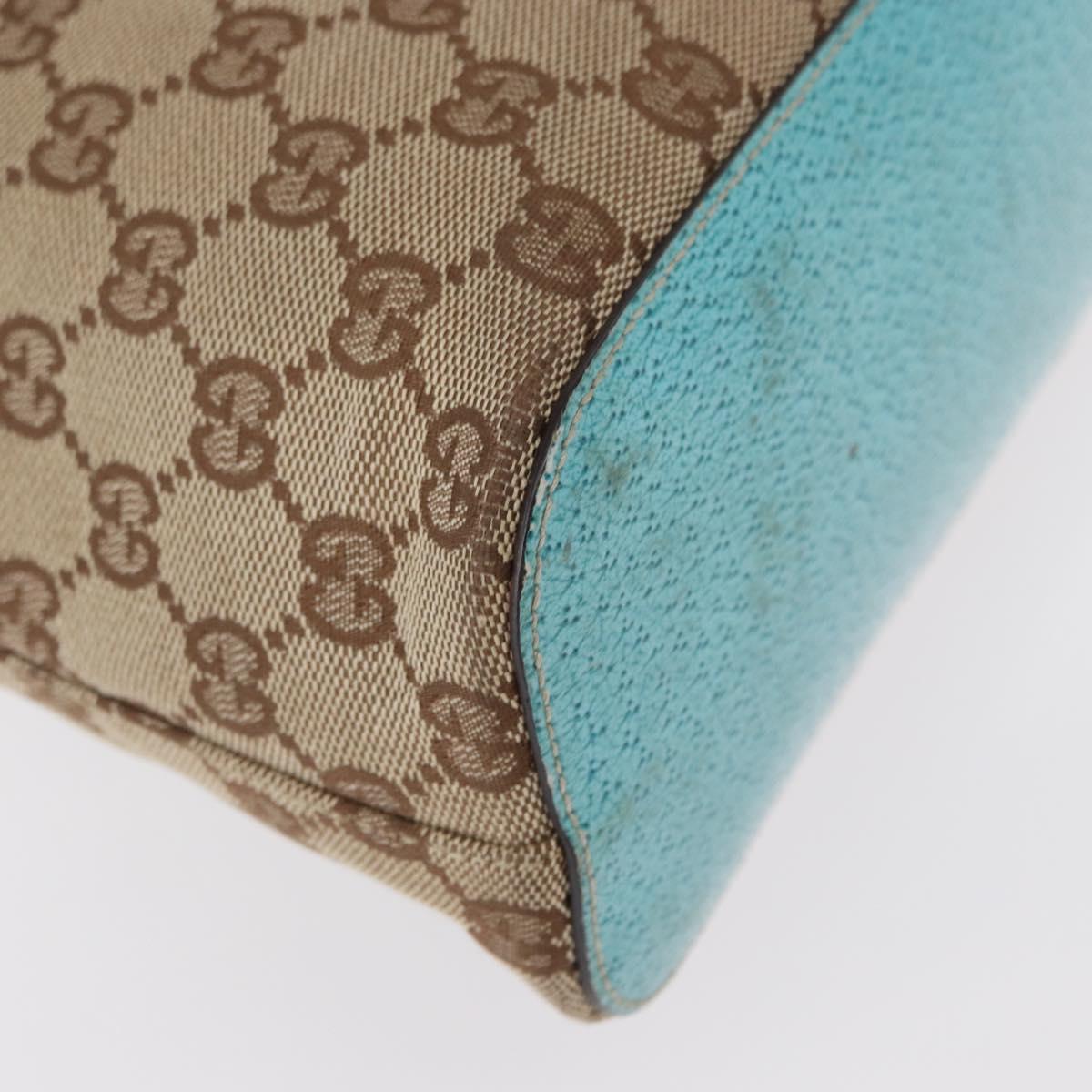 GUCCI GG Canvas Shoulder Bag Beige Silver 115003 Auth 154649