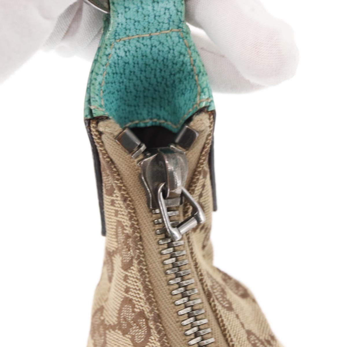 GUCCI GG Canvas Shoulder Bag Beige Silver 115003 Auth 154649