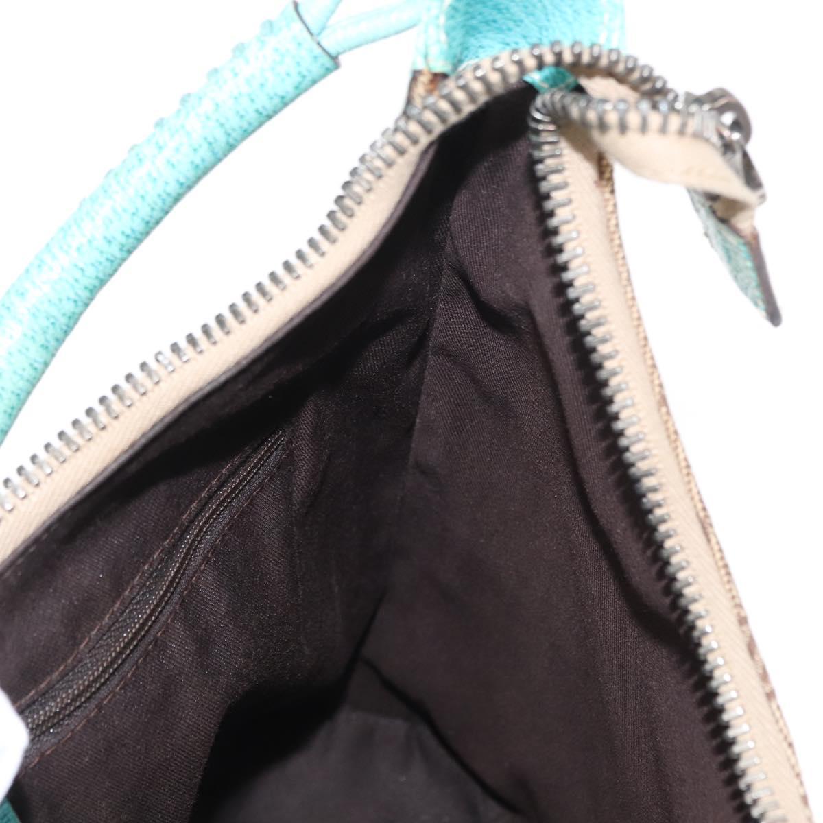 GUCCI GG Canvas Shoulder Bag Beige Silver 115003 Auth 154649