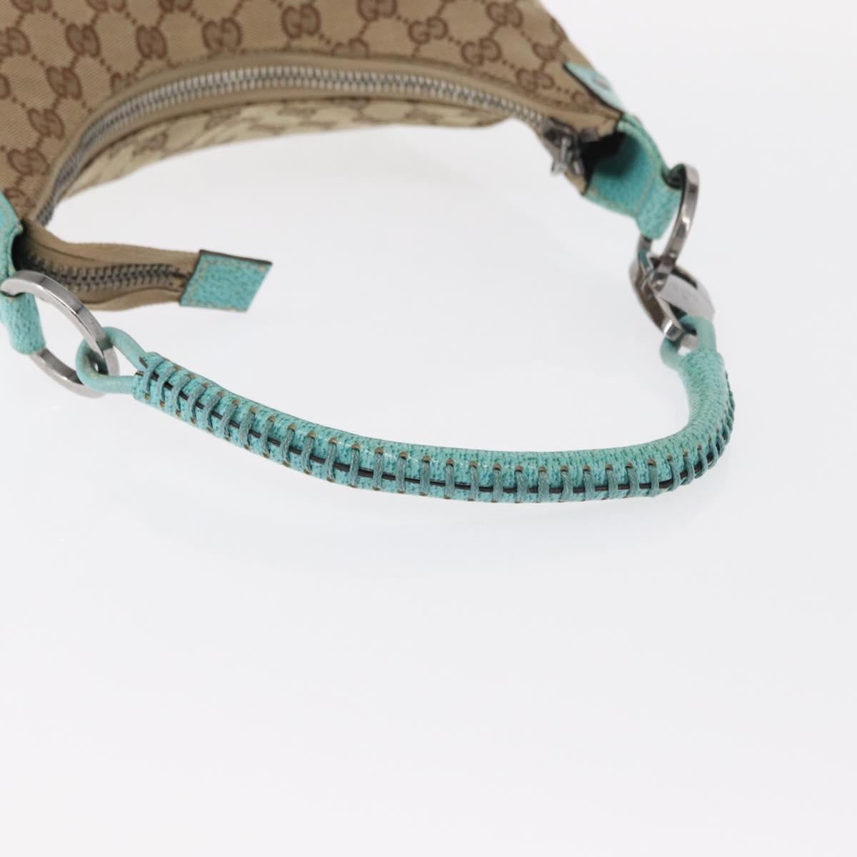 GUCCI GG Canvas Shoulder Bag Beige Silver 115003 Auth 154649