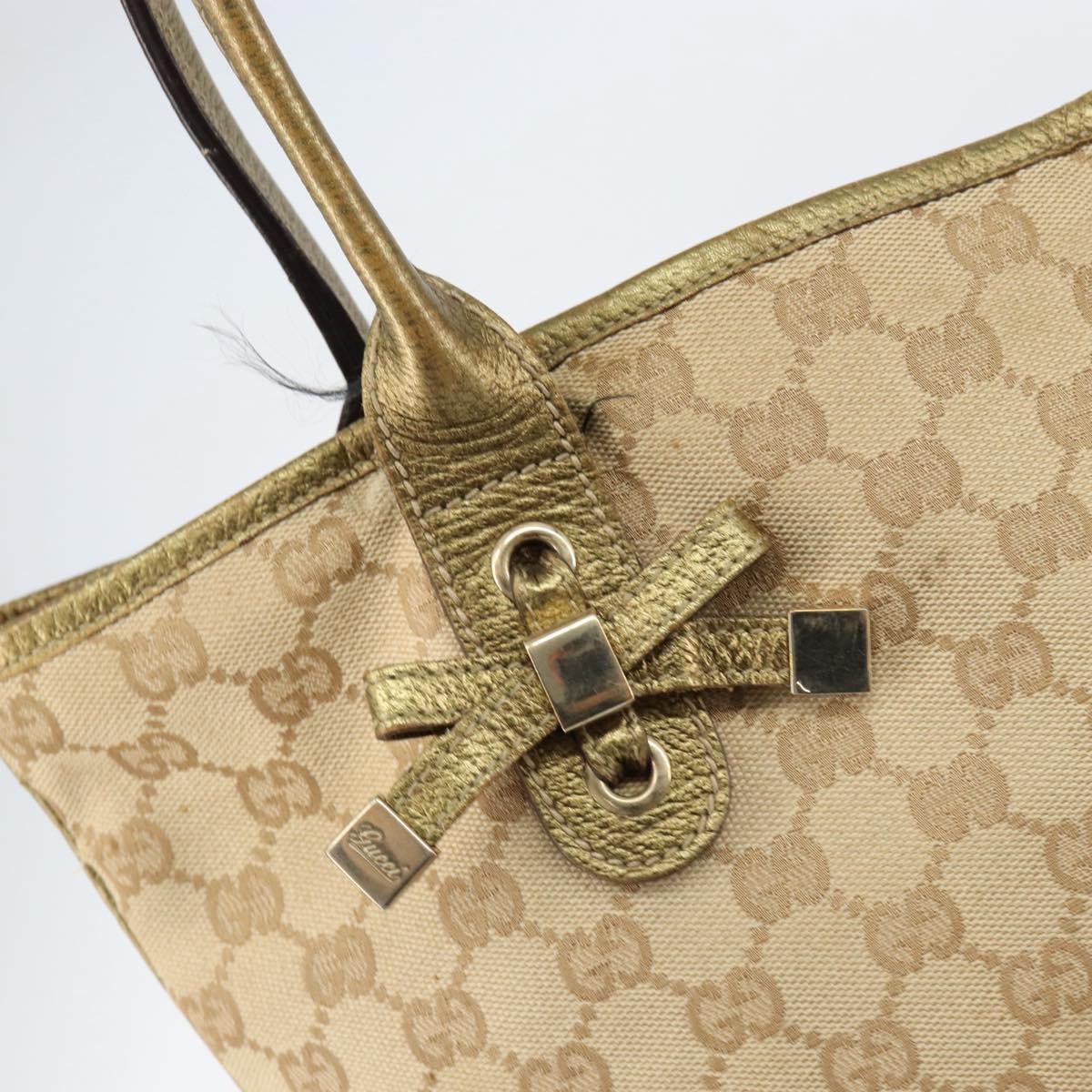 GUCCI GG Canvas Pretty Tote Bag Beige 181779 Auth 154651