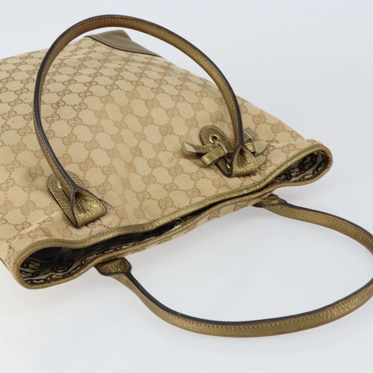 GUCCI GG Canvas Pretty Tote Bag Beige 181779 Auth 154651