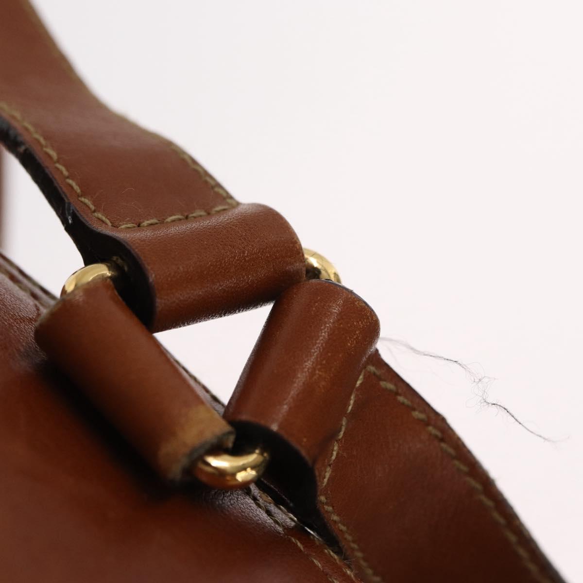 GUCCI Bamboo Backpack Leather Brown Gold Auth 154653