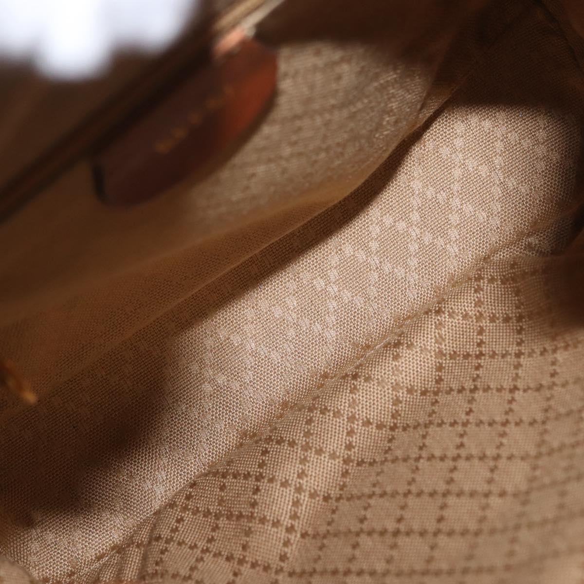 GUCCI Bamboo Backpack Leather Brown Gold Auth 154653