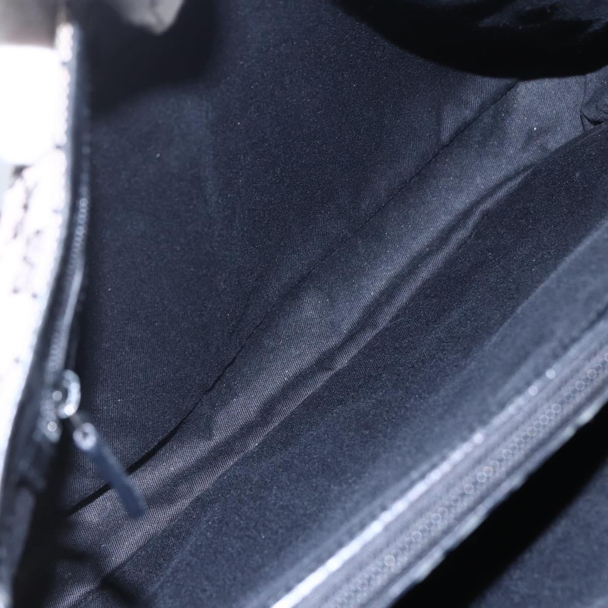 GUCCI GG Canvas Bamboo Tote Bag Navy 112526 Auth 154654