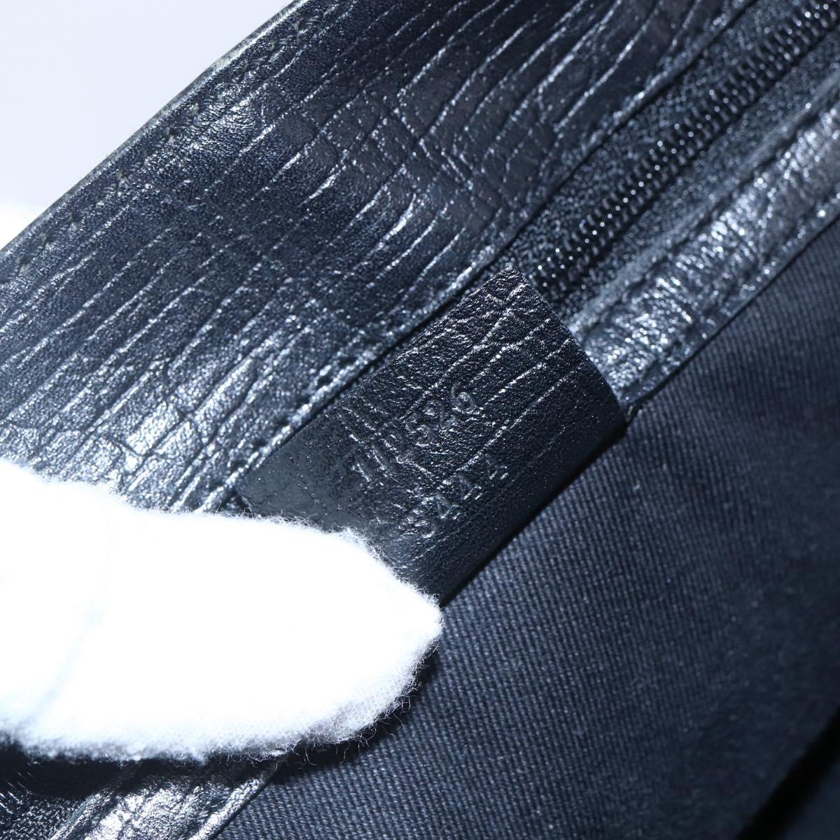 GUCCI GG Canvas Bamboo Tote Bag Navy 112526 Auth 154654