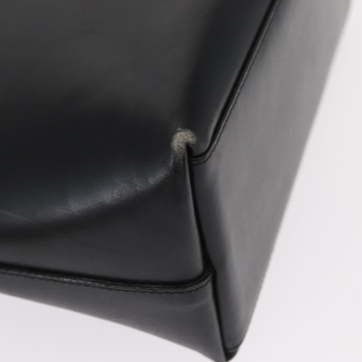 GUCCI Bamboo Shoulder Bag Leather Black Gold 001 1553 1880 Auth 154657