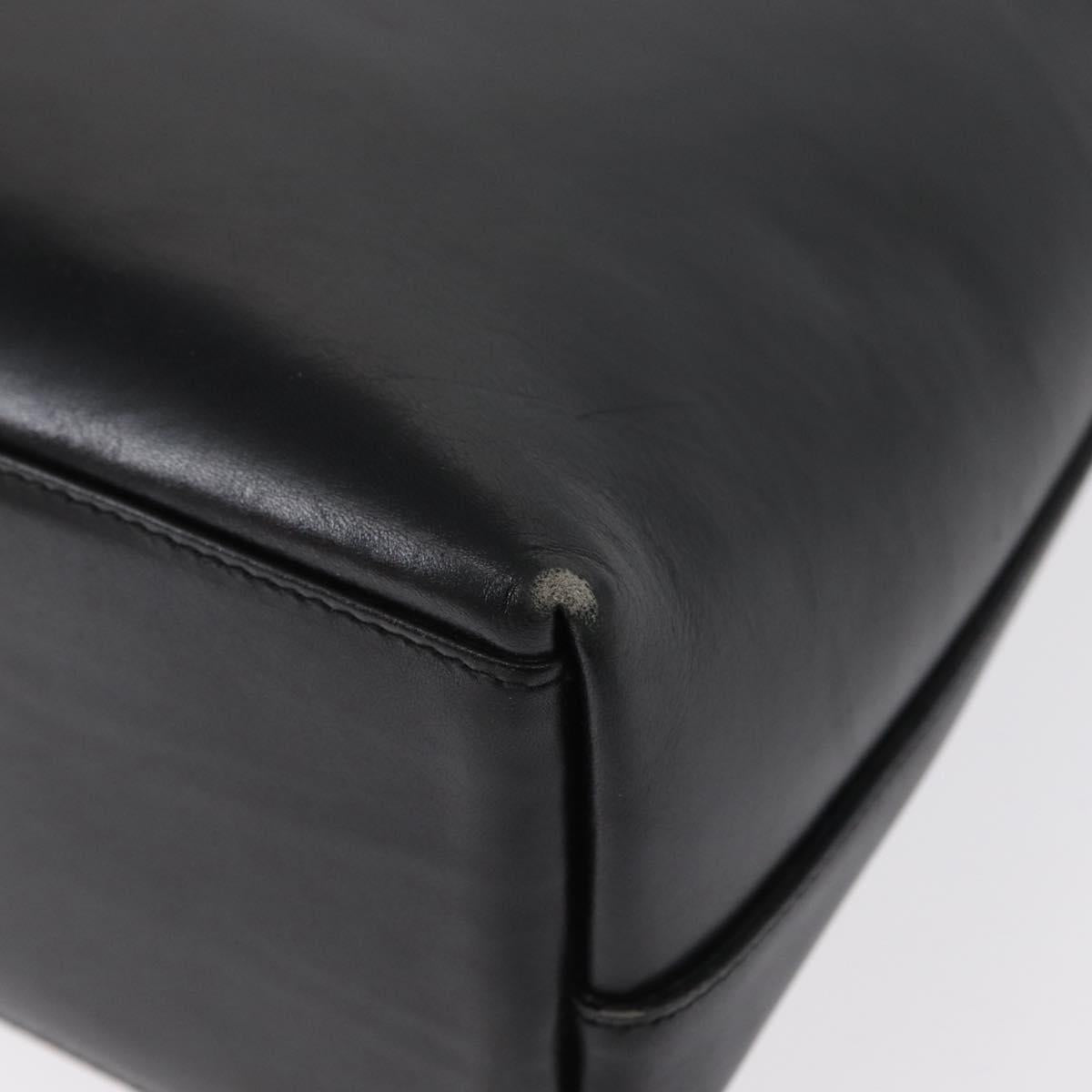 GUCCI Bamboo Shoulder Bag Leather Black Gold 001 1553 1880 Auth 154657