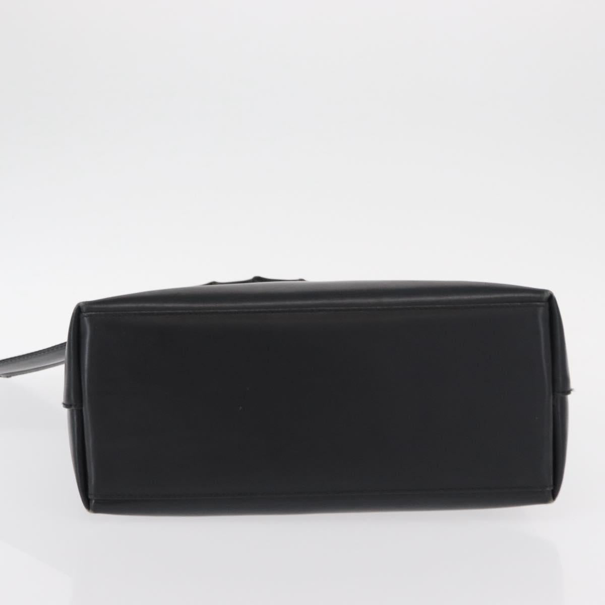 GUCCI Bamboo Shoulder Bag Leather Black Gold 001 1553 1880 Auth 154657