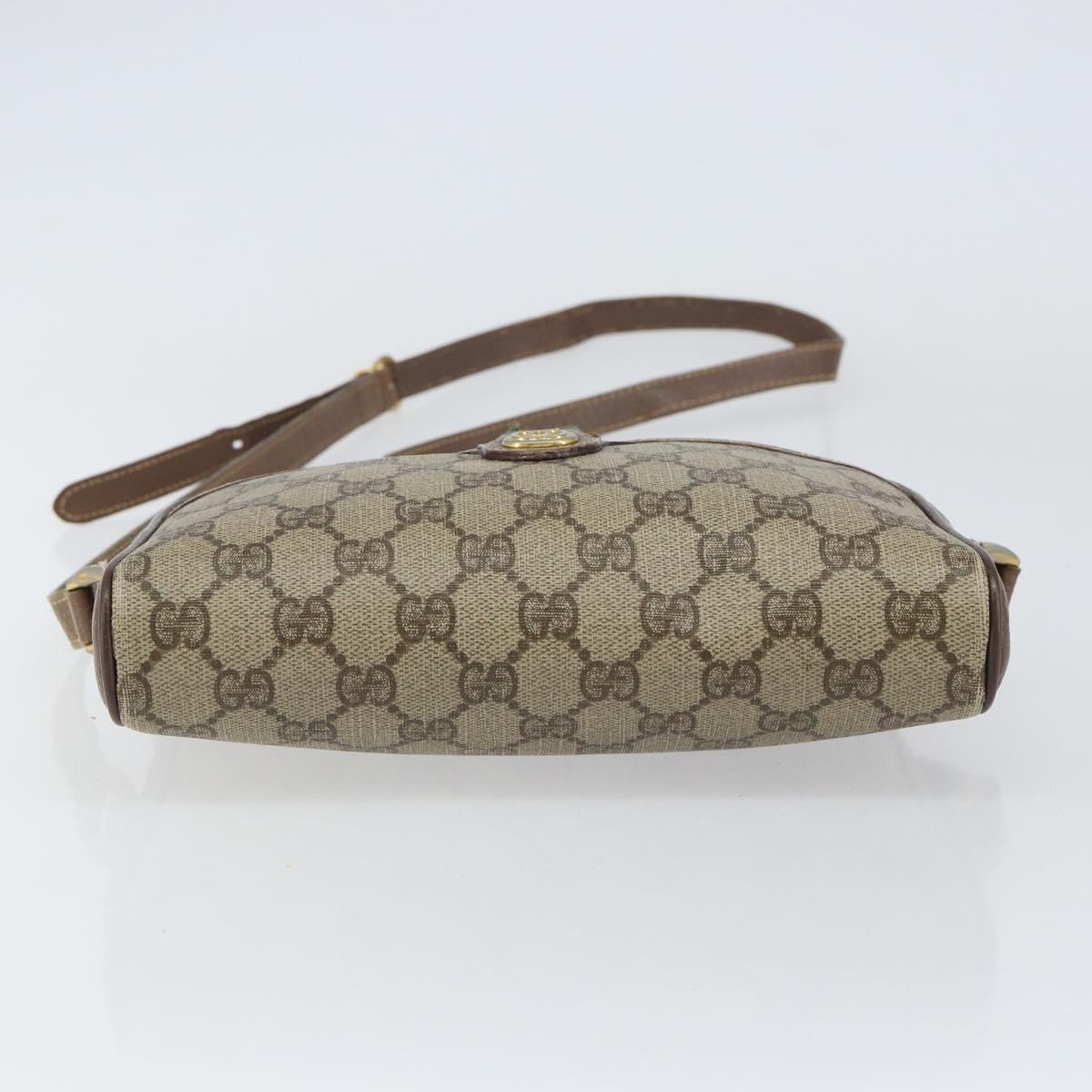 GUCCI GG Supreme Web Sherry Line Bag PVC Beige Gold 001 122 6594 Auth 154659