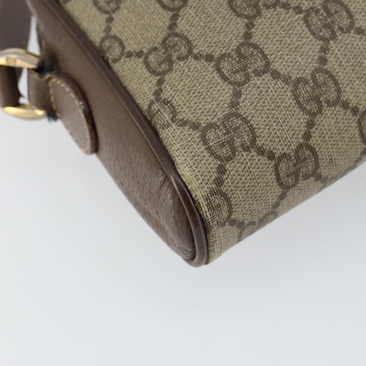 GUCCI GG Supreme Web Sherry Line Bag PVC Beige Gold 001 122 6594 Auth 154659