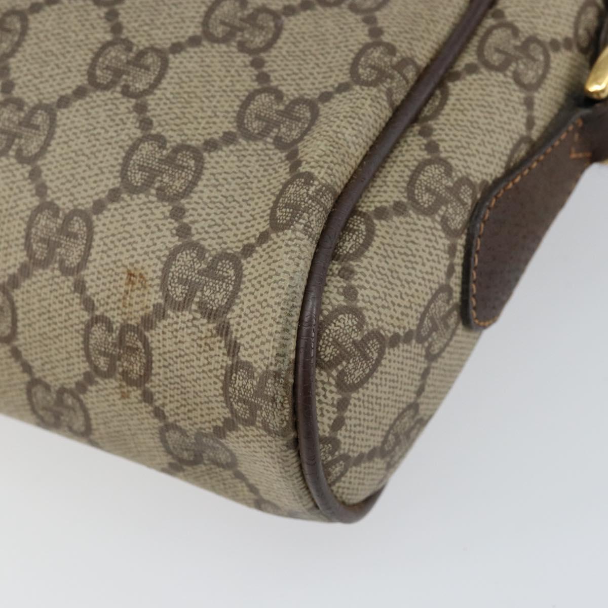 GUCCI GG Supreme Web Sherry Line Bag PVC Beige Gold 119 02 087 Auth 154660