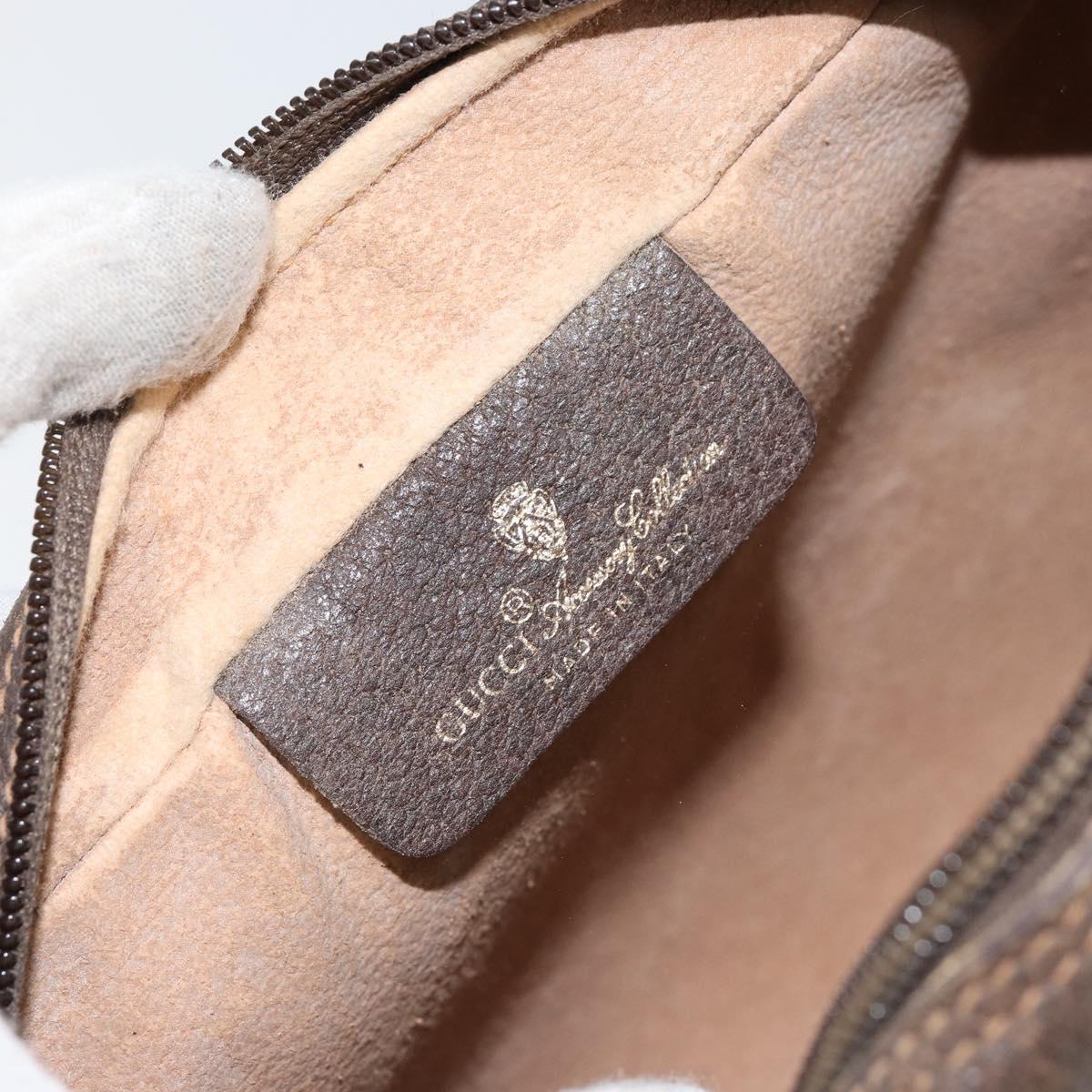 GUCCI GG Supreme Web Sherry Line Bag PVC Beige Gold 119 02 087 Auth 154660