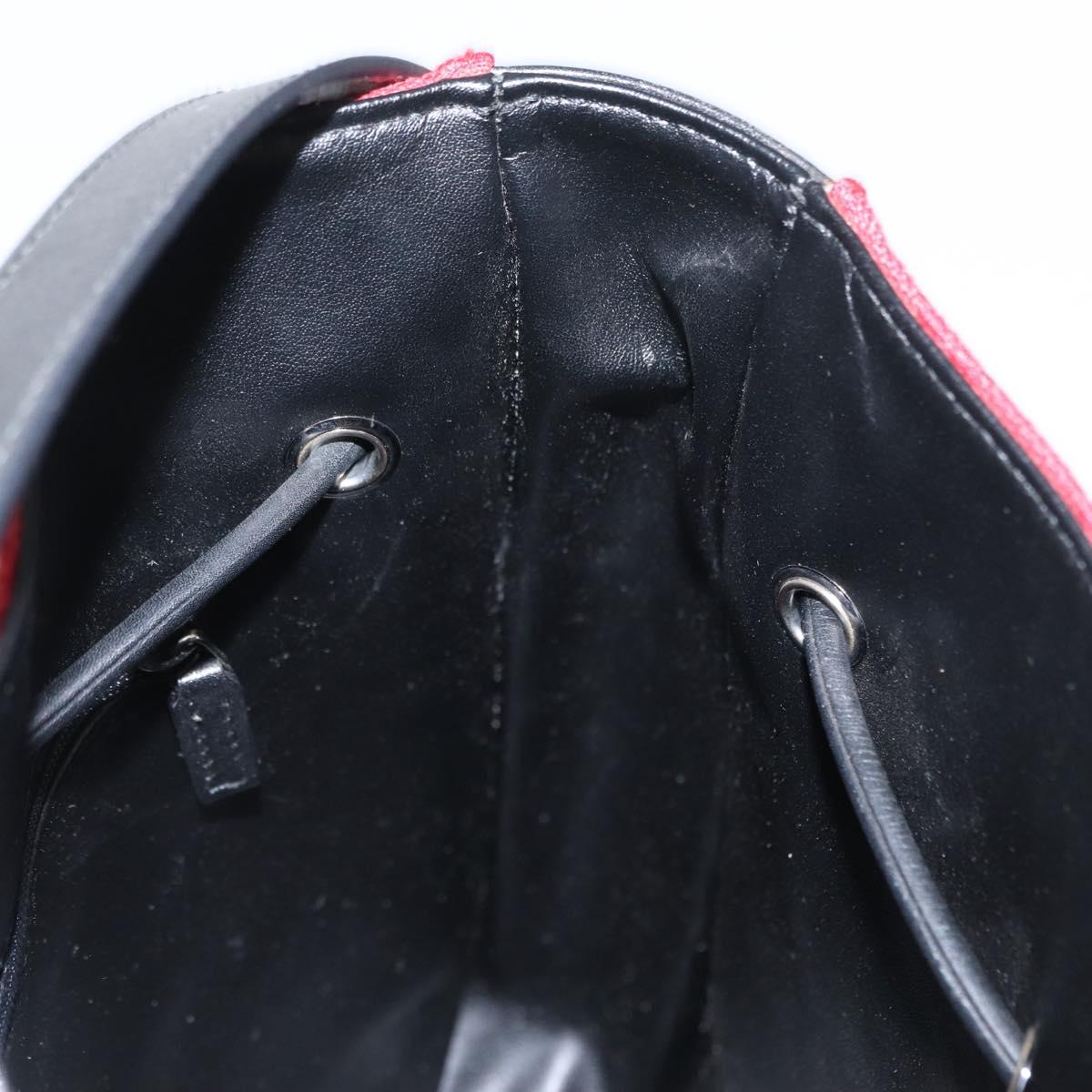 GUCCI GG Canvas Shoulder Bag Silver Red 001 3748 Auth 154662