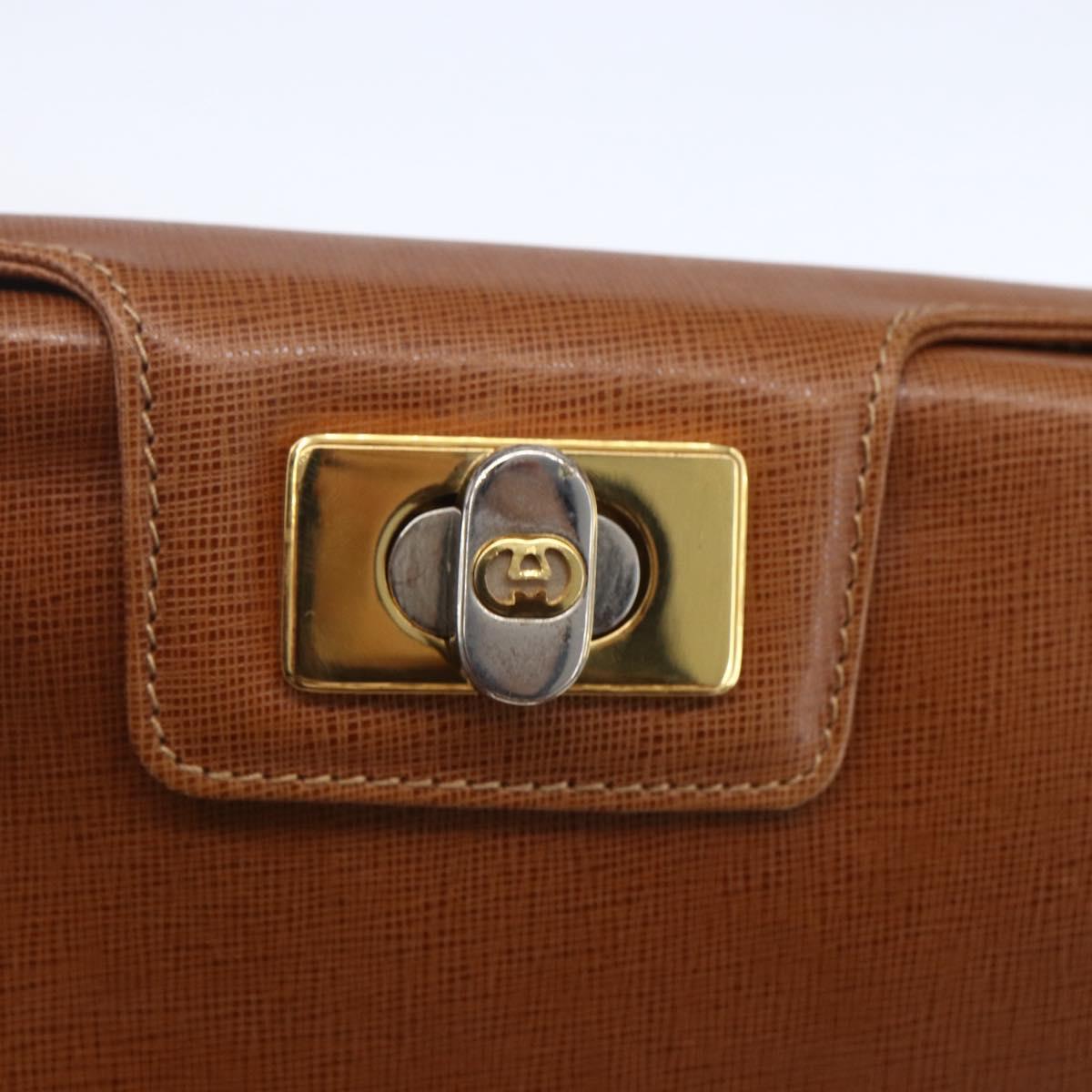 GUCCI Shoulder Bag Leather Beige Gold Auth 154663