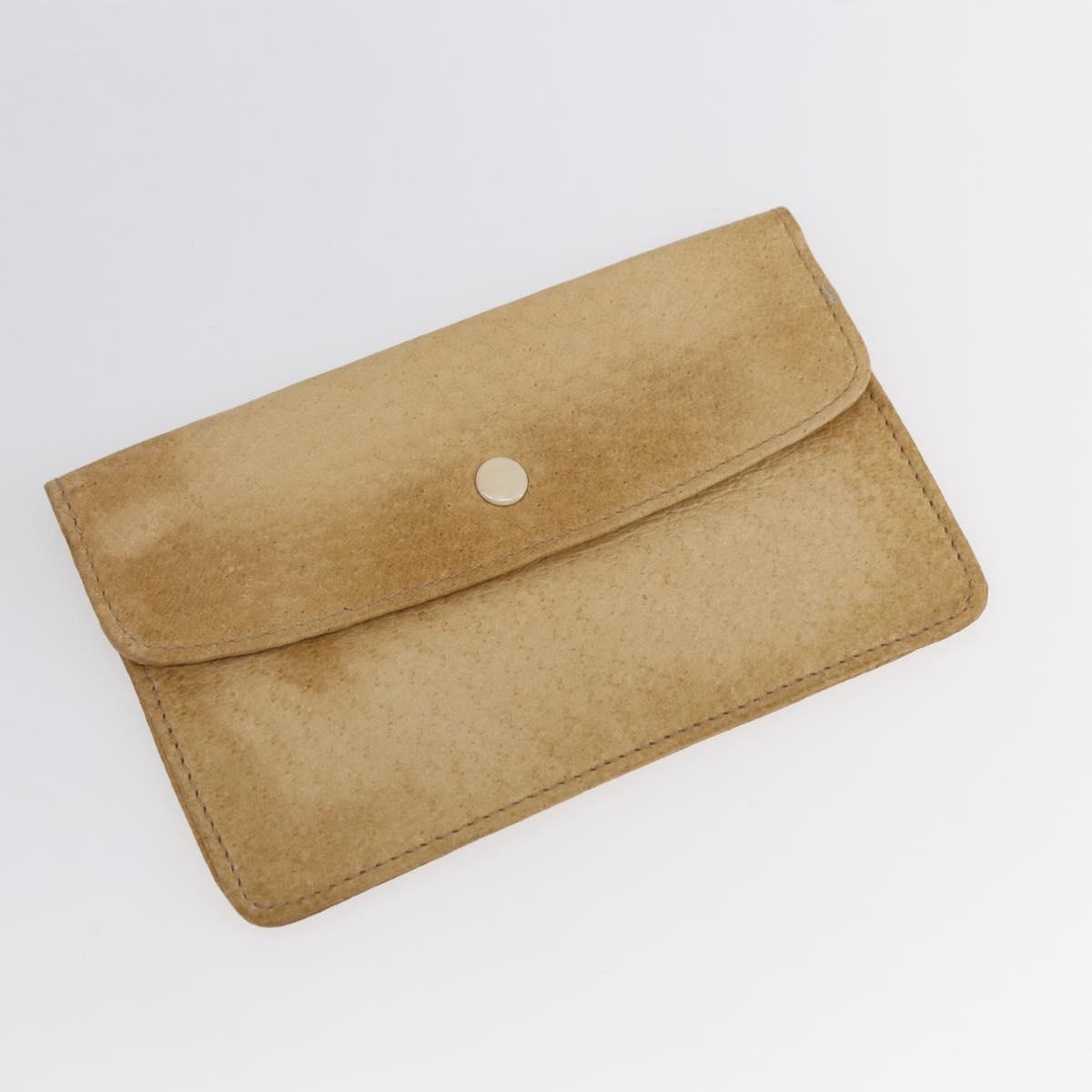 GUCCI Shoulder Bag Leather Beige Gold Auth 154663