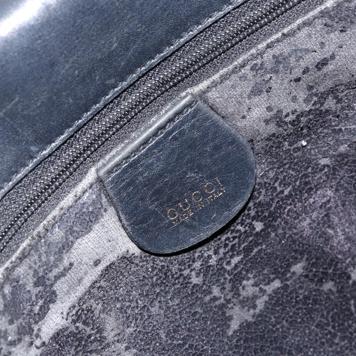 GUCCI Web Sherry Line Shoulder Bag Leather Black Gold Red Auth 154664