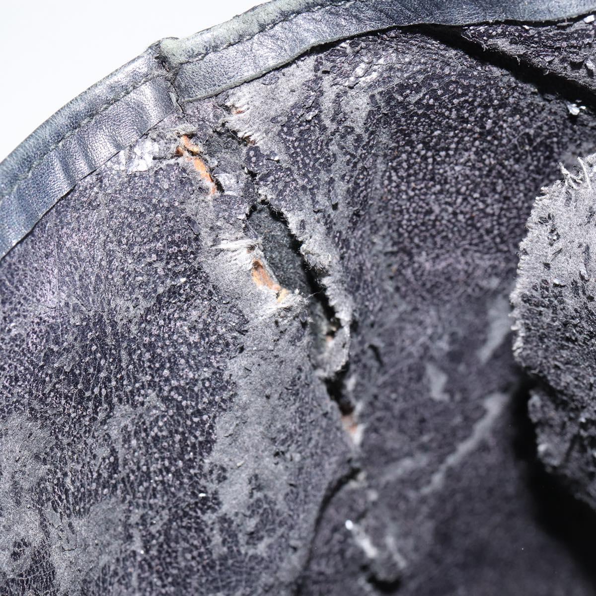 GUCCI Web Sherry Line Shoulder Bag Leather Black Gold Red Auth 154664