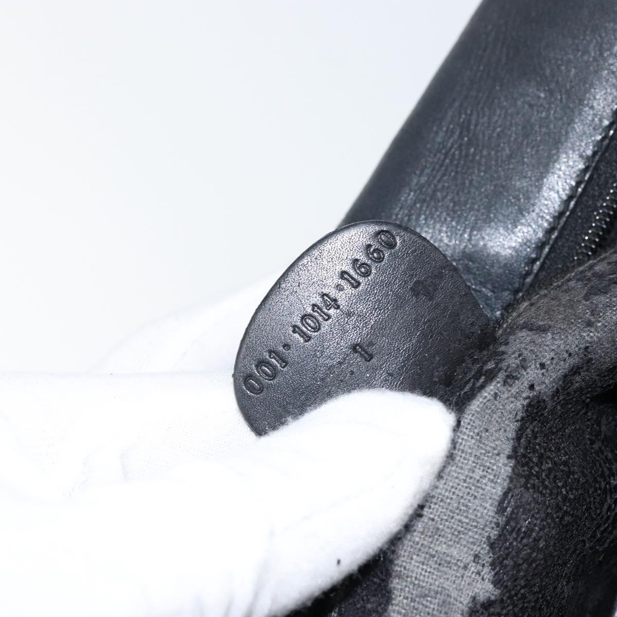 GUCCI Web Sherry Line Shoulder Bag Leather Black Gold Red Auth 154664