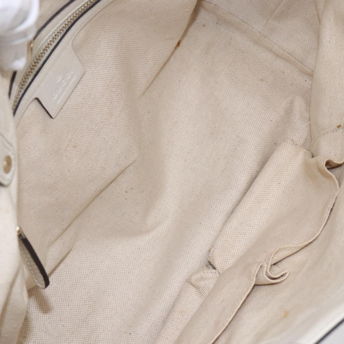 GUCCI Gucci Craft Hand Bag Canvas Beige Gold 269878 Auth 154666