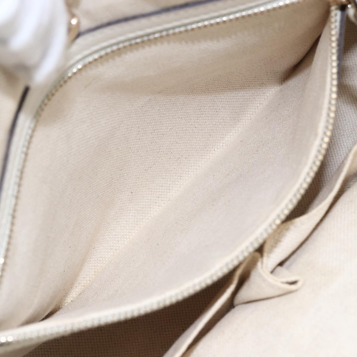 GUCCI Gucci Craft Hand Bag Canvas Beige Gold 269878 Auth 154666