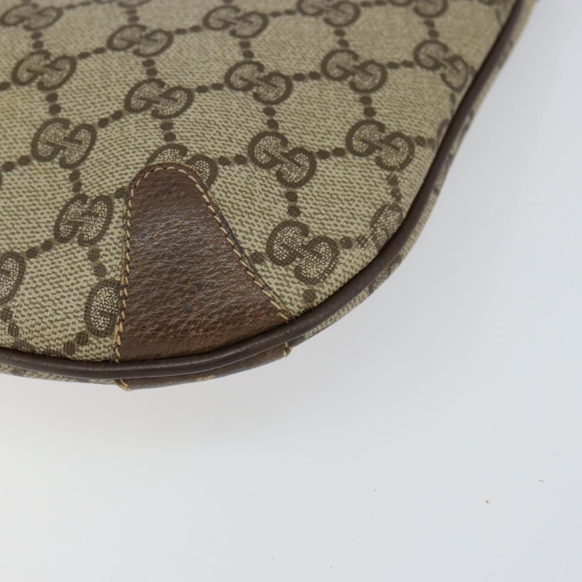 GUCCI GG Supreme Web Sherry Line Bag PVC Beige Gold 904 02 026 Auth 154668