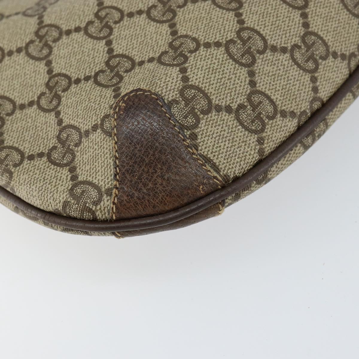 GUCCI GG Supreme Web Sherry Line Bag PVC Beige Gold 904 02 026 Auth 154668