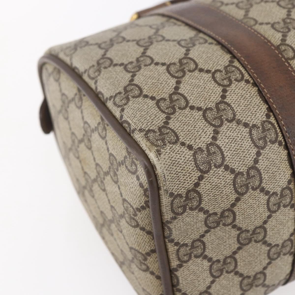 GUCCI GG Supreme Web Sherry Line Bag PVC Beige Gold 116 02 006 Auth 154669